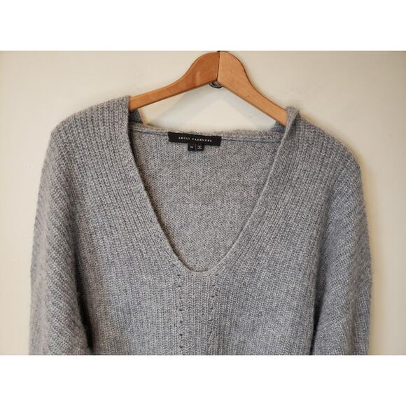 Skull Cashmere Womens Gray Long Sleeve Sweater Hood Size Medium Soft Comfort - Picture 3 of 9